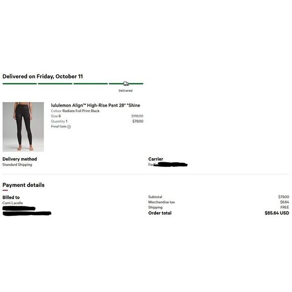 Lululemon Align High Rise 28” Shine Radiate Foil Black Size 6 NWT - Picture 5 of 9